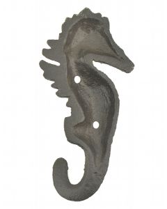 Cast Iron Wall Hook Verdigris Seahorse 5.5" Tall Nautical Beach Decor Towel Coat