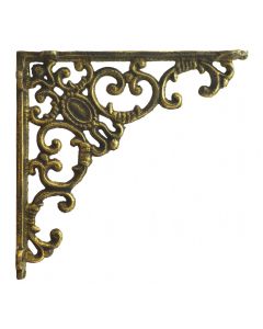 Decorative Angle Bracket Cast Iron Shelf Brace Gold 7.75" Deep
