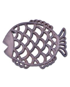 Decorative Cast Iron Fish Trivet Kitchen Decor Hot Pad Pot Stand 7.75" Wide N