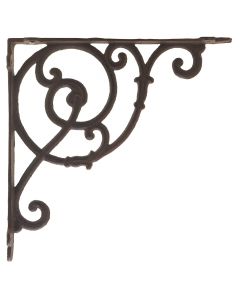 Decorative Cast Iron Wall Shelf Bracket Brace DIY Craft Ornate Vine Rust 10" D