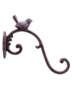 Decorative Chickadee Bird Design Cast Iron Plant Hanger 11" Long