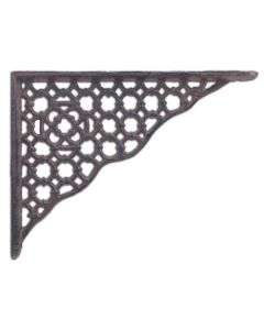 Decorative Shelf Bracket - Ornate Lattice - Rust Brown Cast Iron - 8.5"