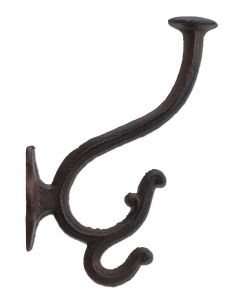 Decorative Triple Wall Hook Cast Iron Coat Hat Scarf Hanger
