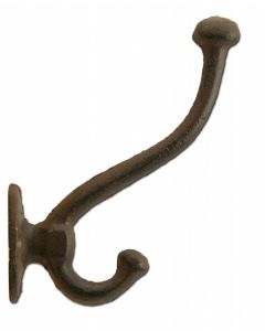 Double Wall Hook Decorative Antique Style Coat & Hat Hanger Iron 5.25"