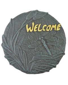 Dragonfly Welcome Plaque Decorative Cast Iron Stepping Stone Yard & Garden Decor