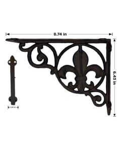 Fleur De Lis Wall Shelf Bracket Cast Iron Brace