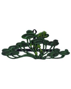 Garden Hose Holder Frogs On Lily Pads Cast Iron Hanger Reel Yard Decor 13.75" N