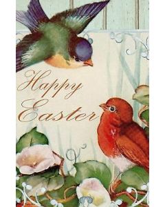 Happy Easter Spring Flowers Birds Garden Flag Emotes Double Sided Yard Banner