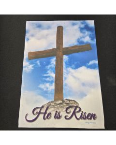 He Is Risen Garden Flag Easter Yard Banner Double Side Cross Decor