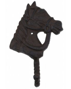 Horse Head Western Wall Hook Rust Brown Cast Iron Rustic Home Decor 6.25" Tall