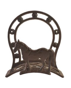 Hose Holder Reel Cast Iron Horse & Horseshoe Yard & Garden Decor