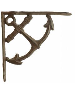Nautical Shelf Bracket Ship Anchor Custom Shelves Brace Brown Cast Iron 7.75"