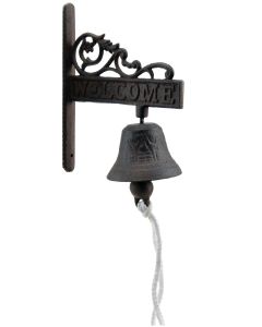 Rustic Cast Iron Welcome Bell Vintage Wall Mount Doorbell Farmhouse Decor