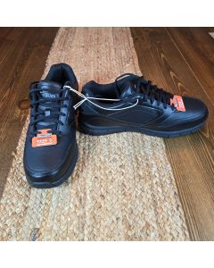 Skechers Slip Resistant Men's Shoe Laceup Work Footwear Memory Foam Insole Black