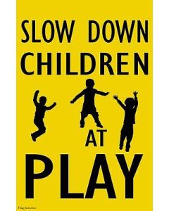Slow Down Children At Play Double Sided Caution Garden Flag Emotes Yard Banner 