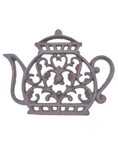 Tea Kettle Trivet Ornate Decorative Cast Iron Kitchen Decor Hot Pad 7.25"