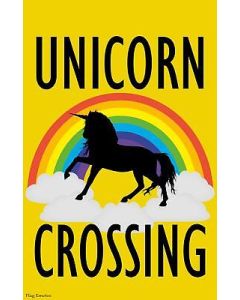 Unicorn Crossing Funny Double Sided Garden Flag Emotes Humor Yard Banner Caution