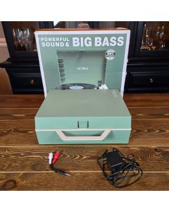 Victrola Re-Spin Suitcase Vinyl Record Player Bluetooth Turntable Basil Green