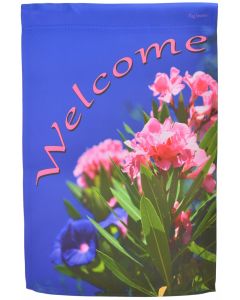 Welcome Garden Flag Pink Flowers Yard Banner Decor