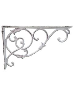 White Cast Iron Shelf Bracket Ornate Scroll Wall Mount Support Brace Rustic