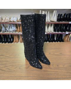 Women's Abba Sequin Foldover Tall Boots Y2Kcore