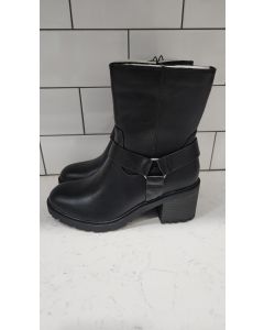 Womens Greyson Boots Bikercore Bootie Memory Foam Black