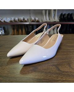 Womens Paulina Kitten Heel Sling Back Pointed Toe Pumps Nude Sz 6