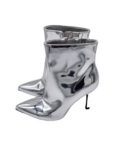 Women's Shandra High Heel Ankle Boots Silver Y2Kcore