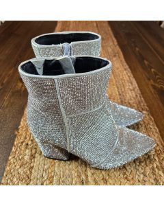 Women's Y2K Sparkly Ankle Boots Cailin Cowgirl Core Silver Bootie