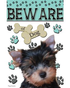 Yorkie Garden Flag Beware Of Dog Yard Decor Funny Puppy Double Sided Banner